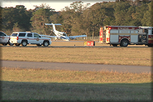 small plane crash with firefighter response