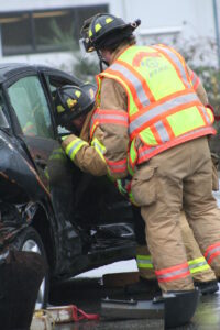 firefighter at crash scene