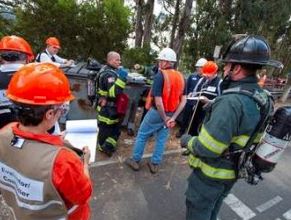 firefighter training exercise