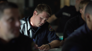 firefighter training in classroom 